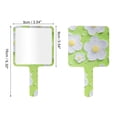 thumbnail image 2 of 1 Pc Espejo de Mano Cuadrado Floral para Mujeres para Viajes de Negocios Gimnasio Verde Blanco Espejo de Plástico de Aluminio, 2 of 3