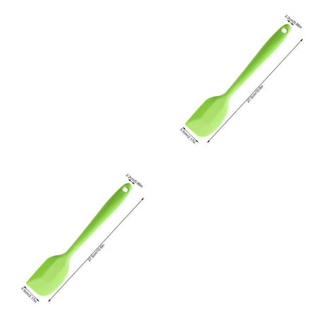 

2pcs Silicone Spatula Heat-Resistant Non-stick Flexible Scraper Cooking Utensil Dishwasher Safe Grass Green