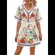thumbnail image 2 of Vestido Bordado de Fiesta para Mujer, para Vacaciones en la Playa, Talla Grande, Corta, Estilo Bohemio de Verano con Bolsillo. L, 2 of 9