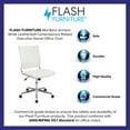 thumbnail image 4 of Flash Furniture Mid-Back Armless White LeatherSoft Contemporary Ribbed Executive Swivel Office Chair, 4 of 15