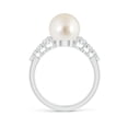 thumbnail image 2 of ANGARA South Sea Cultured Pearl Ring with Graduated Diamonds in 14K White Gold for Women | June Birthstone, Birthday, Anniversary, Jewelry Gift for Women | Pearl Ring, 2 of 8