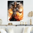 thumbnail image 2 of Designart "Golden Lasso of the Cowgirl II" Cowgirls Metal Art Living Room, 2 of 5