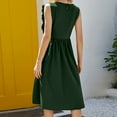 thumbnail image 5 of Tbopshirt Wedding Guest Dresses for Women,Women Round-Neck Casual Loose Skirt Solid Sleeveless Ruffles Longuette Dress, 5 of 5