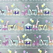 Jillson & Roberts Bulk Gift Wrap, Baby Train Metallic, 1/2 Ream 417' x 30"