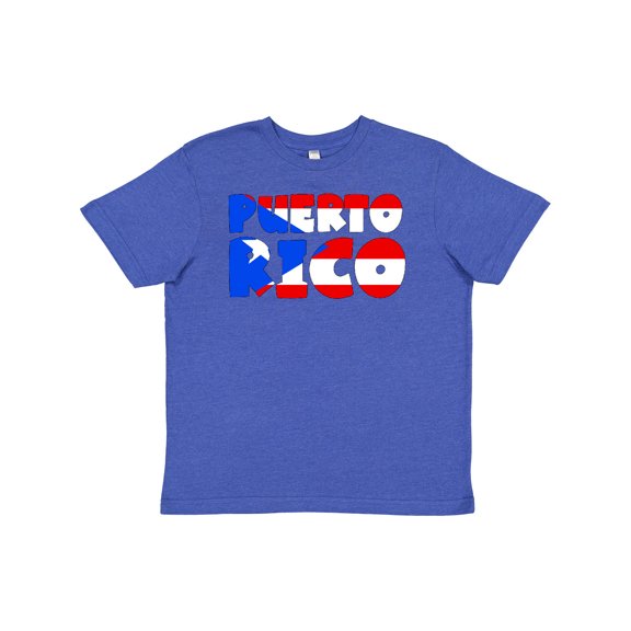 Inktastic Puerto Rico Flag in Text Youth T-Shirt