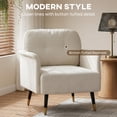thumbnail image 4 of HOMCOM Accent Chair with Tufted Backrest and Thick Cushion, Cream White, 4 of 10