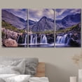 thumbnail image 3 of wall26 3 Panel Canvas Wall Art - Landscape Waterfall in The Rocky Mountain - Giclee Print Gallery Wrap Modern Home Art Ready to Hang - 24"x36" x 3 Panels, 3 of 5