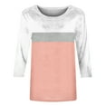 thumbnail image 5 of Olyvenn 3/4 Sleeve Baseball Style T Shirts Womens Jersey Tops Three Quarter Sleeve Casual Style Summer Color Block Tees Multicolor M, 5 of 7