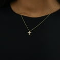 thumbnail image 2 of Diamond Cross Infinity Necklace in 14K Yellow Gold for Women, 2 of 4