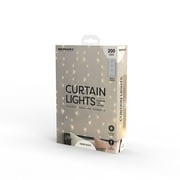 Merkury Innovations 200-Count Warm White LED Curtain String Lights with Remote, USB-Powered, Indoor Use, 7 ft x 6.2 ft,