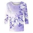 thumbnail image 4 of COM1950s Blouses pour Femmes, Blouses pour Femmes Mode, T-Shirt Imprimé Mode Féminine Manches 3/4 Blouse Col Rond Décontracté, Blouses pour Femmes Mode, T-Shirts pour Femmes, Blouses pour Femmes Décontractées, 4 of 4