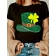thumbnail image 1 of Camiseta para mujer veranoWomen's St. Patrick's Day Lucky Clover T-Shirt, Casual Crew Neck Polyester Knit Fabric Tee with FlorCamisetas de verano para mujer, manga corta, cuello redondo, casual, lin, 1 of 7