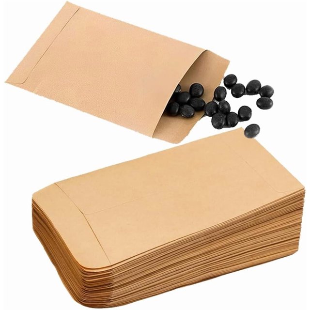 Kraft Paper Envelopes Money Envelopes for Cash Coin Envelopes Small Brown Kraft Envelopes Seed Envelopes Mini Mailing Envelopes for Homes and Office(100 Pieces, 4.0 * 6.5 Inch)