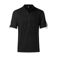 thumbnail image 1 of Camisas Para Hombre Slim Fit Algodón y lino de color sólido de primavera y verano para hombres con agujeros y y camisas de manga corta medio abotonadas de algodón Slubby (Black, L), 1 of 3