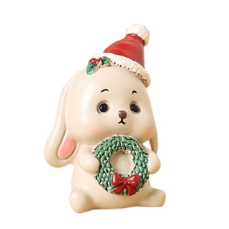 Christmas Statue Miniature Snowman Santa Claus Resin Craftwork Home Garden Decorations Statue And Ornament Set