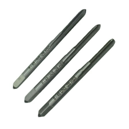 3pcs 6-48 UNS 3 Flute HSS Drill Bit Tap High Speed Steel Tap Spiral Screw Dril Bit Woodworking Tools