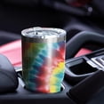 thumbnail image 4 of 30oz Colorful Tie Dye Pattern Tumblers Stainless Steel Tumbler with Lid and Straw,Vacuum Insulated Double Wall Travel Tumbler Cups Mug with Cleaning Brush for Coffee,Tea, 4 of 7