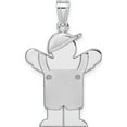 thumbnail image 1 of 14K White Gold Medium Boy With Hat On Left Engravable Charm (30 X 20) Made In United States xk428, 1 of 5
