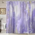thumbnail image 3 of Abstract Purple Gold Shower Curtain, Modern Neutral Marble Boho Ombre Minimalist Chic Art Shower Curtain for Bathroom, Bright Violet Grey Gray Fabric Bathroom Bathtub Curtain with 12 Hooks, 47X64IN, 3 of 5