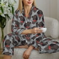 thumbnail image 6 of Gukieu Cute Puppy Black Print Women's Long Sleeve Pajama Set, Button Top Elastic Pocket Pajama Pants Two Piece Set Home Wear-X-Large, 6 of 7
