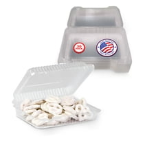 MT Products Clear Plastic Clamshell Pastry Container 9.38" x 6.75" x 2.62" - Disposable Dessert Containers - Pack of 30