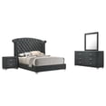 thumbnail image 2 of Coaster Melody 4-Piece California King Bedroom Set, Grey, 2 of 13
