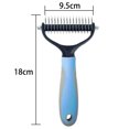thumbnail image 2 of Pet Grooming Undercoat Rake with Two-Side Safe Hair Removal Comb-Blue, 2 of 8