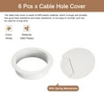 thumbnail image 3 of Uxcell 6Pack 2 Inch Cable Hole Cover ABS Office Desk Cable Wire Cord Grommet, White, 3 of 6