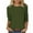 Army Green, variant on Womens Casual 3/4 Sleeve Crew Neck Tee Shirts Solid Color Basic Top Blouses L