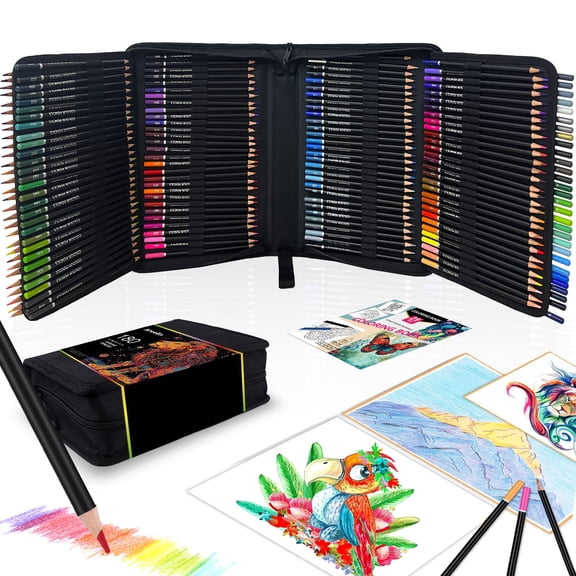 180 Colored Pencils Set, Oil-Based Soft Core Art Supplies with Zipper Case, Coloring Pencils, Art Supplies Sketching Kits, Professional Artist Drawing Pencils for Artists, Adult