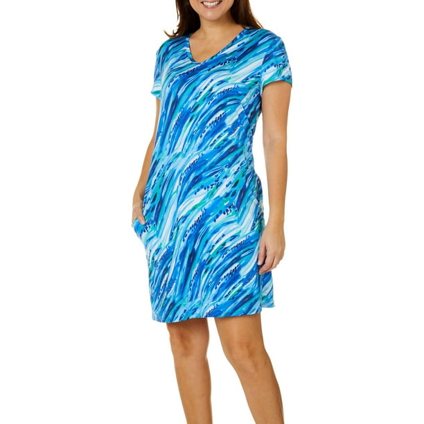 Reel Legends Reel Legends Womens Keep It Cool Wispy Stripe Dress