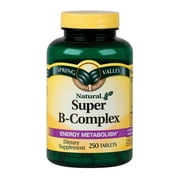 Spring Valley High Potency Natural B-Complex Tablets, 250 Count
