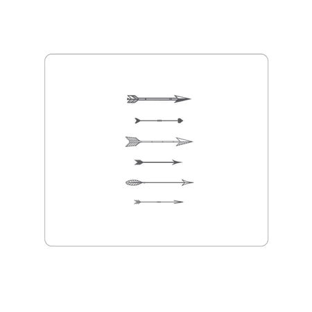 UPC: 0731969577639 | OTM Prints White Mouse Pad  Shooting Grey Arrows