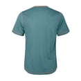 thumbnail image 2 of Hanerdun Men Button-Up T-Shirts Male Casual Tops Crew Neck Blouse Light Blue 2XL, 2 of 5
