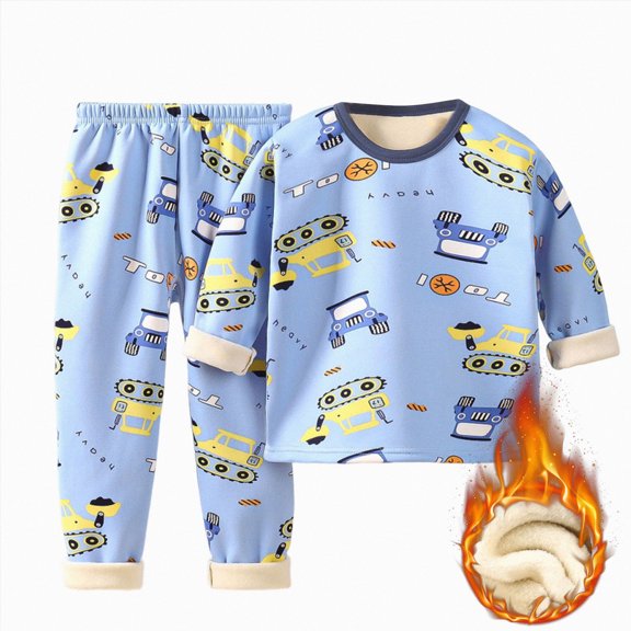 Gerichy Boys Girls Pajamas Toddler Pjs Set Cotton Fleece Kids Sleepwear 2 Piece Child Clothes Winter Loungewear Pajamas 18M-10T