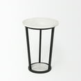 thumbnail image 3 of Mercana Bombola I 15 x 20.9 Round White Marble Top & Black Metal Frame Table, 3 of 10