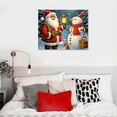 thumbnail image 3 of Shiartex 20x16in Canvas Wall Art Picture for Living Room Bedroom Ready to Hang Christmas Decor Santa and the Snowman 20x16in, 3 of 3