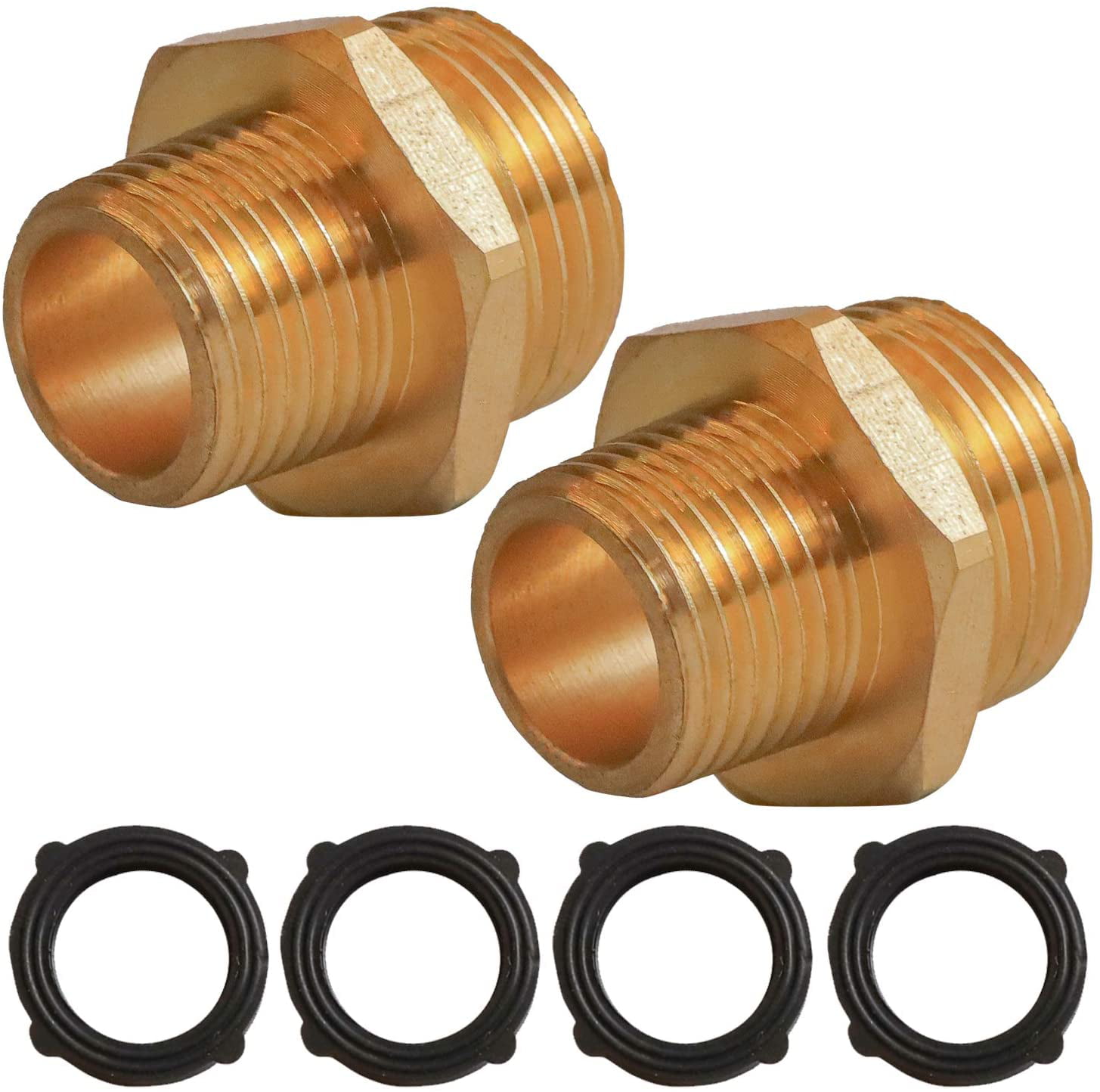 Brass Fitting, 3/4" GHT Female X 1/2" NPT Male Connector Garden Hose Adapter 