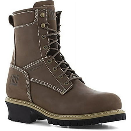 

Frye Men s 8 Lace-Up Waterproof Logger Work Boot Steel Toe Dark Brown 14 D(M) US