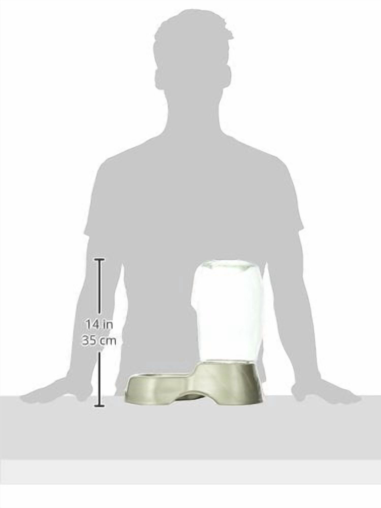 Petmate Pet Café Gravity Waterer Water Bowl Station for Dogs and Cats, 1.5 gallon, Pearl Tan