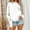 White, variant on GuzomFashion Womens Oversized 100% Polyester Sweatshirt - Loose Crew Neck with Front Pocket, Black,Size M