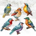 thumbnail image 4 of Designocracy 8090015C-S6 2 x 2 x 0.25 in. Forest Birds Decorative Wooden Clip-on Ornaments Christmas Decor, Set of 6, 4 of 9