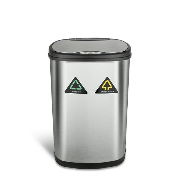 Ninestars 13.2 Gallon Trash Can, Touchless DualFunction Kitchen Trash