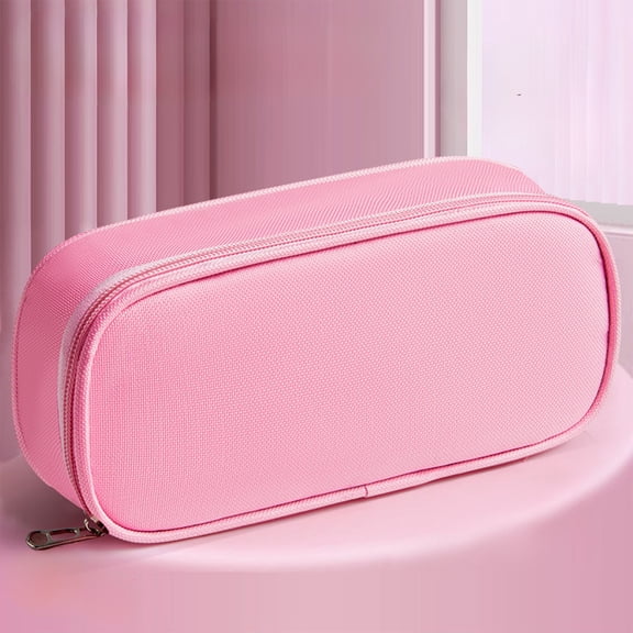 Back to School Double Layer Cloth Pencil Bag, Large Capacity Portable Stationery Pouch, Durable Smooth Zipper Pencil Case for Students, Office