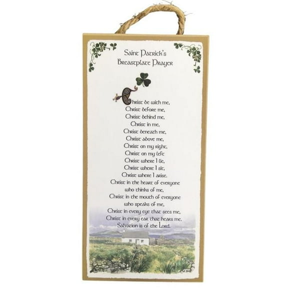 Peter Townsends Irish SPBPP-5x10WP 5 x 10 in. Saint Patricks Breast Plate Prayer Wooden Plaque