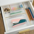 thumbnail image 6 of Martha Stewart Kerry Plastic Stackable Office Desk Drawer Organizers with Gold Trim, Set of 6, 6 of 11