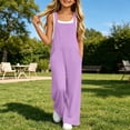 thumbnail image 5 of Agkizg Girls Jumpsuit Wide Leg Pants with Side Pockets Solid Casual Summer for Teen, Sizes 7-8 Years, 5 of 6
