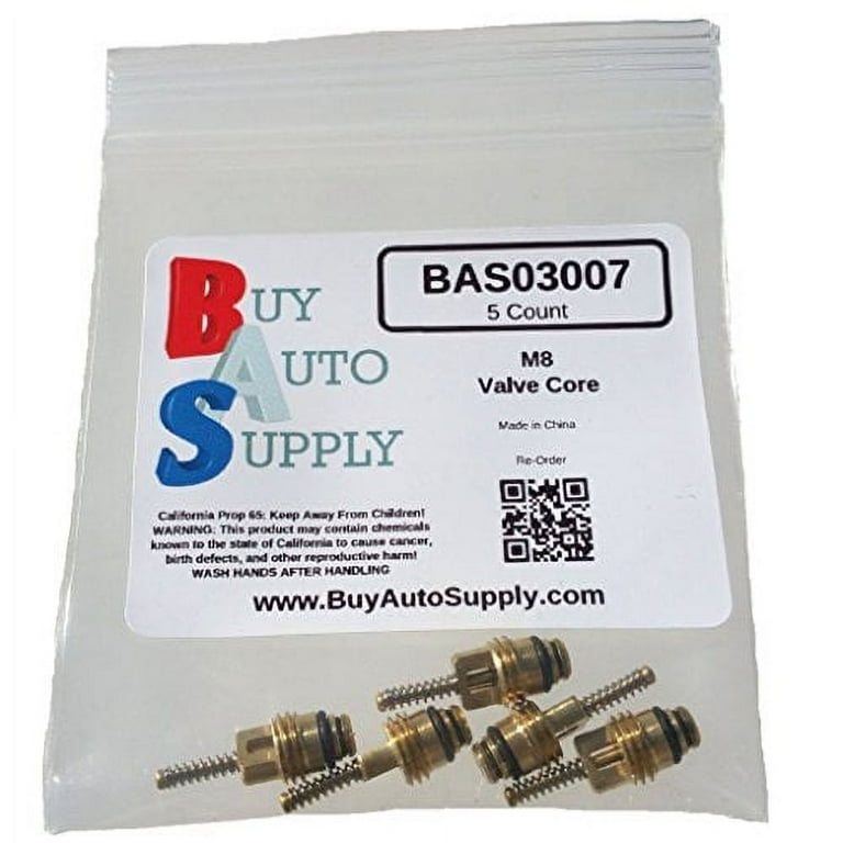 5 Pack) M8 Standard A/C Schrader Valve Core - Replaces GM 22670747  