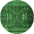 thumbnail image 1 of Ahgly Company Indoor Round Persian Emerald Green Traditional Area Rugs, 5' Round, 1 of 4