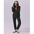 thumbnail image 3 of Pinspark 2 Piece Sets for Women Zip Up Hoodie Sweatshirts Drawstring Fleece Sweatpants Winter Matching Sets Fall, 3 of 8